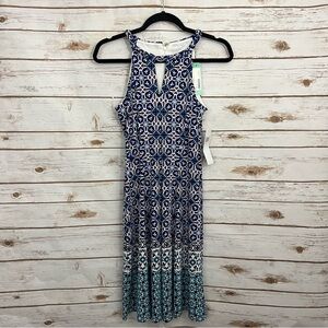 Wisp Stitch Fix Grecian Vacation Blue Patterned Cyndie Jersey Dress NWT